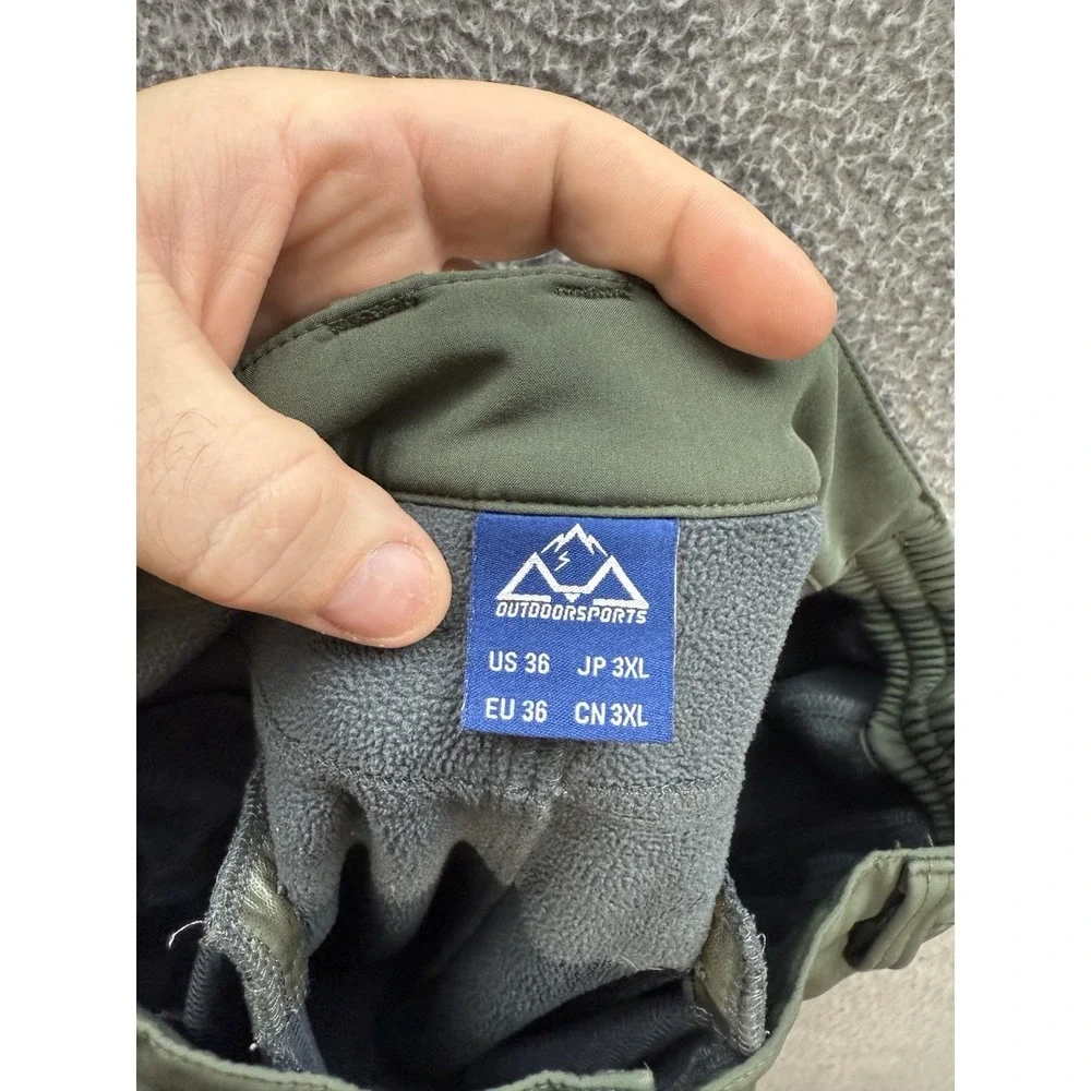 Outdoor Sports Pants Mens 36 Green Fleece Lined Performance Articulated‎ Knee